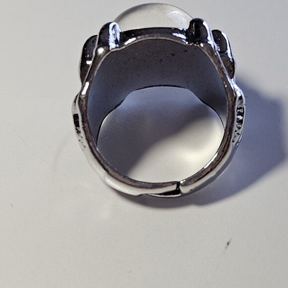 *Sale* Silver Tone And Yellow Dragon Eye Adjustable Ring - Picture 10 of 11